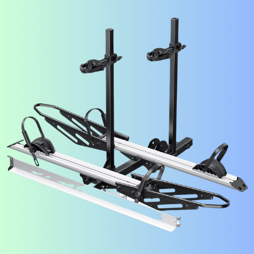 2-Bike Hitch E-bike Rack with Ramp, Fat Tire Electric Bike Carrier, 200 LBS Capacity, Fits 2'' Receiver