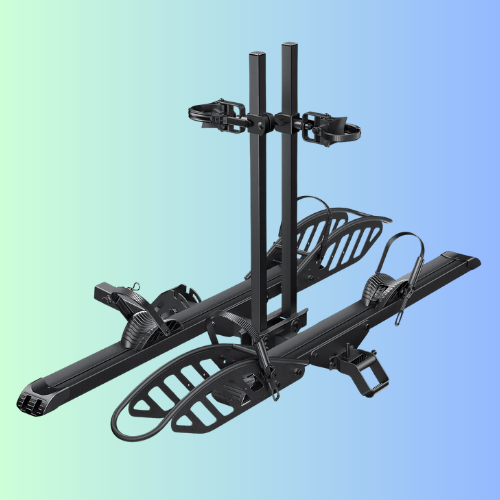 2-Bike Hitch Electric Bike Rack, Folding Fat Tire E-Bike Carrier, 200 LBS Capacity, Fits 2'' Receiver