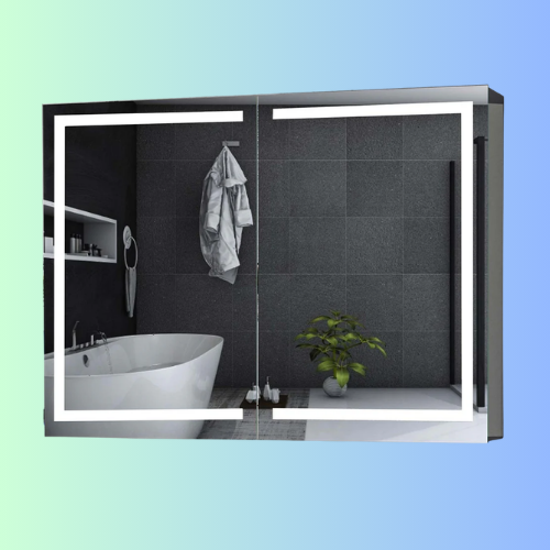 2 Doors LED Medicine Cabinet with Mirror White