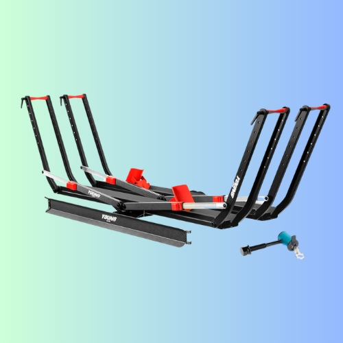 200lbs Capacity Tire-Clamp E-bike Rack with Ramp