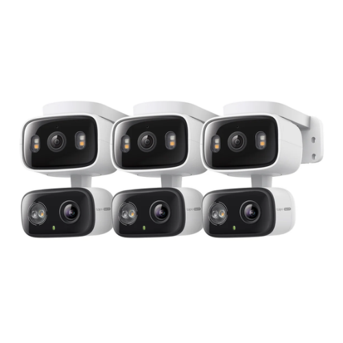 2K Dual Lens Pan/Tilt Indoor/Outdoor Security Camera, Tapo C246D HybridCam Duo 3-Pack