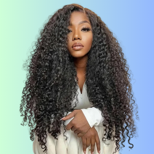 300% Density Luxury custom wigs Glueless 13x4 Full Lace Front Curly Wigs Virgin Human Hair Transparent Lace Front Wig Super Double Drawn Level - Amanda Hair