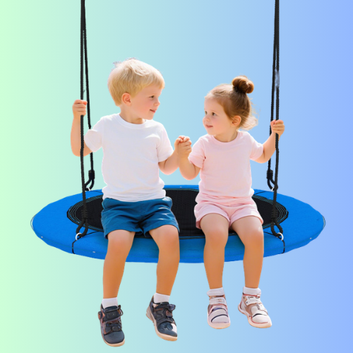 40 Inches Saucer Tree Swing Round with Lights for Kids and Adults