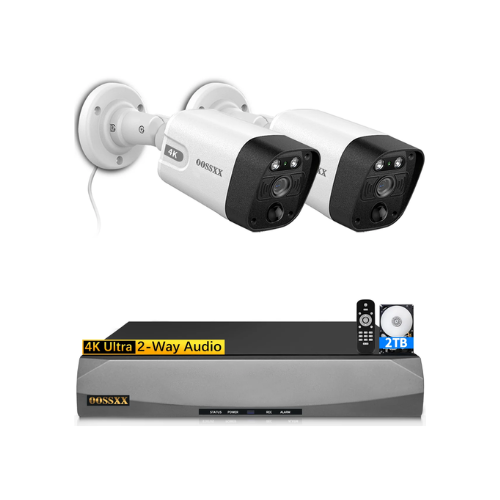 4K 8MP 2-Camera PoE Security Camera System – 130° Wide-Angle, 2-Way Audio, Wired Outdoor NVR Kit (Enjoy $10 Off Instantly)