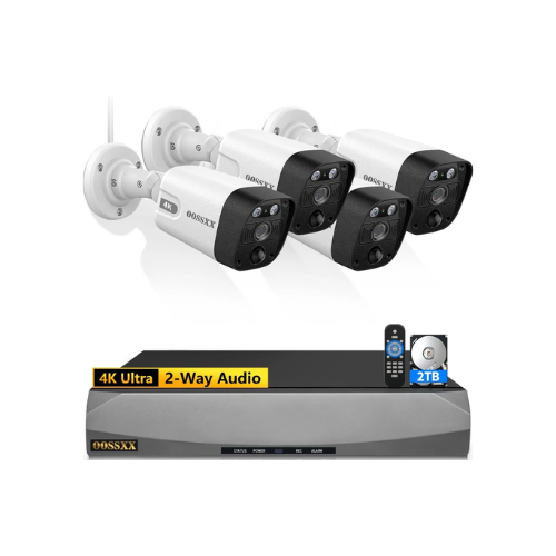 4K 8MP 4-Camera PoE Security Camera System – 130° Wide-Angle, 2-Way Audio, Wired Outdoor NVR Kit (Enjoy $10 Off Instantly)