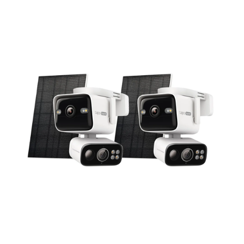4K Dual-Lens Solar Pan/Tilt Security Camera, Tapo C675D Kit 2-Pack