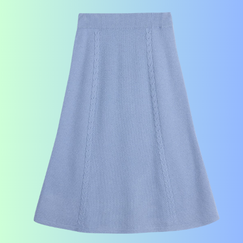 A-line cashmere knit skirt
