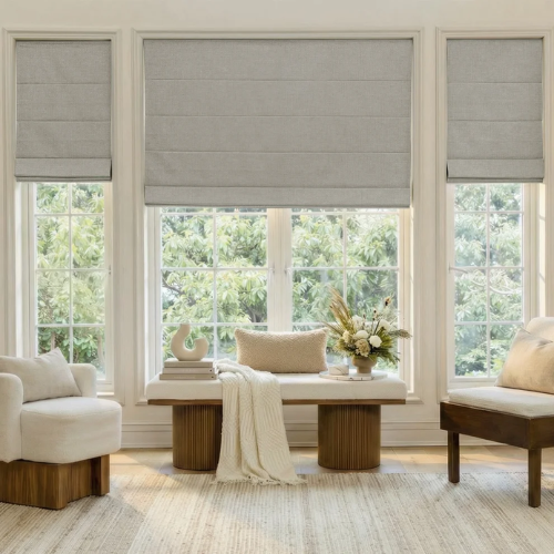 Alder Linen Look Blackout Roman Shade