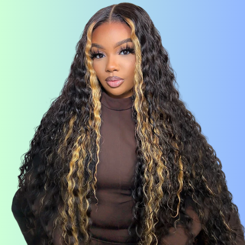 Amanda $199=30'' | Pre Everything Blonde Highlights 13x4 Full Lace Frontal Deep Curly Wave Glueless Put On And Go Wig Flash Sale - Amanda Hair