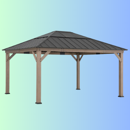 Antrim Skylight Cedar Gazebo - Dark Wood, 13x15