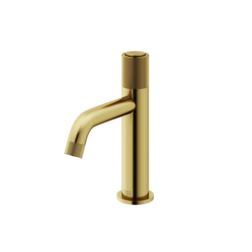 Apollo 8 in. H Modern Contemporary Single Hole Bathroom Faucet in Matte Brushed Gold Finish