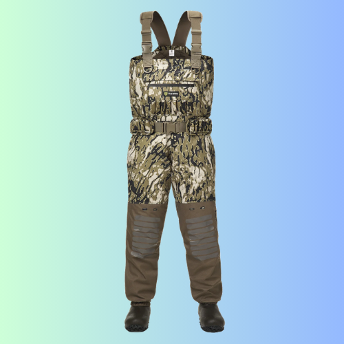 AquaWade Pro Insulated Waders | 1600 Gram Breathable Waterproof Bootfoot Chest Waders for Duck Hunting | Durable Men’s Nylon Camo Hunting Bibs