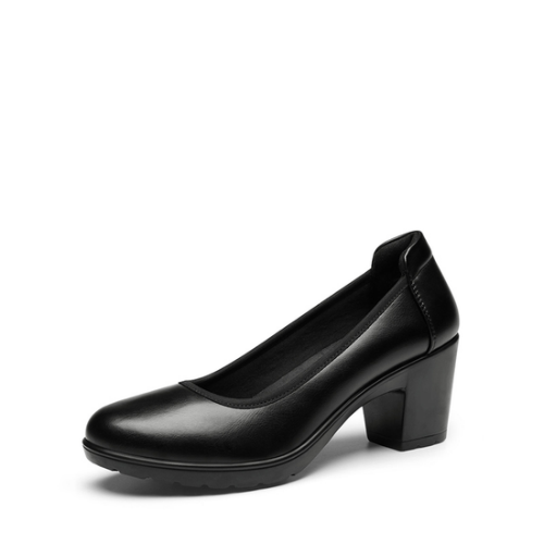 Ascenelle Chunky Low Block Heel Pumps - Edena