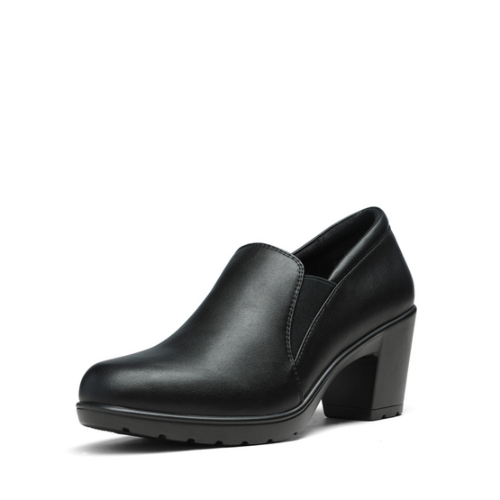 Ascenelle Comfortable Round Toe Block Heel Pumps