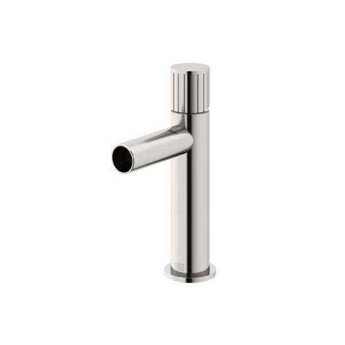 Ashford 8 in. H Modern Contemporary Single Hole Bathroom Faucet in Brushed Nickel Finish