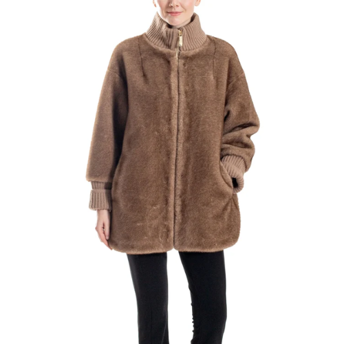 Bacharach- Faux Mink Coat with Wool Blend Knit