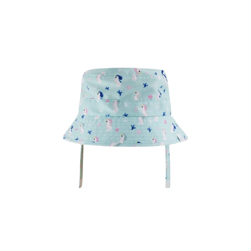 Beach Hat Blue Seahorse Print