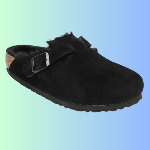 Birkenstock Boston Shearling Suede Leather Clogs