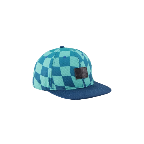 Cap Teal Printed Checkerboard