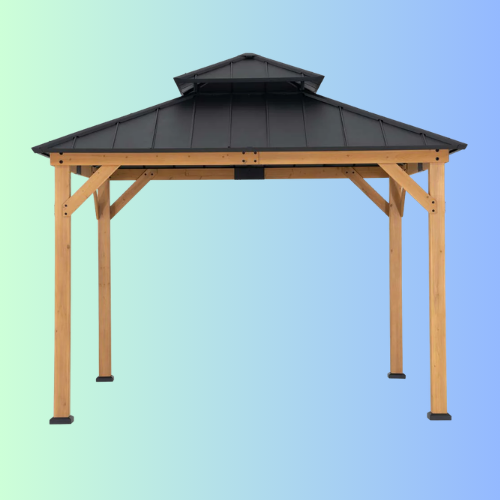 Classic Wooden Hardtop Gazebo 11x11 - Premium Natural Cedar