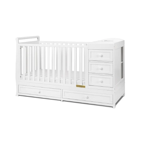 Daphne Nursery 3-in-1 Convertible Crib & Changer Combo with 5-Drawer Storage