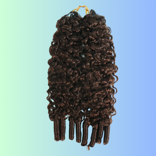 Dark Brown Burmese Curly Crochet Human Hair Extensions