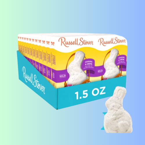 Easter Bunny Solid Cookies & Crème Chocolate Candy Rabbit, 1.5 Oz., pack of 24