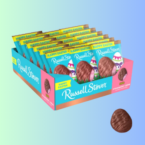Easter Strawberry Crème Milk Chocolate Candy Easter Egg, 1.3 Oz., pack of 18
