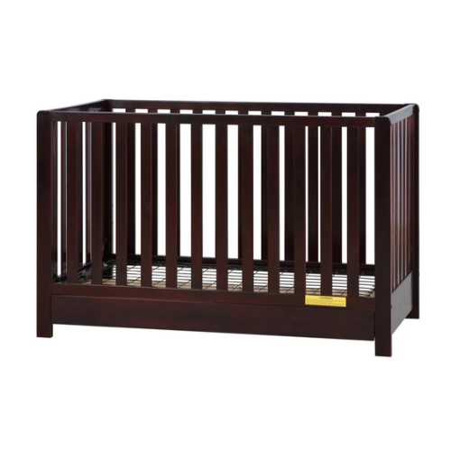 Emma 4‑in‑1 Convertible Crib with Storage Drawer Solid Wood Baby Bed