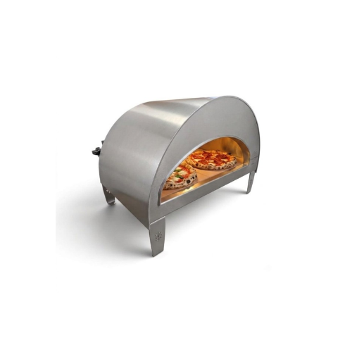 Emozione Large outdoor gas fired oven 2 pizzas "Light Silver" floor: 40x70cm (16"x28")
