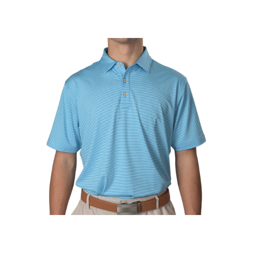 Essential Stripe Ibiza Blue / Island Blue Polo