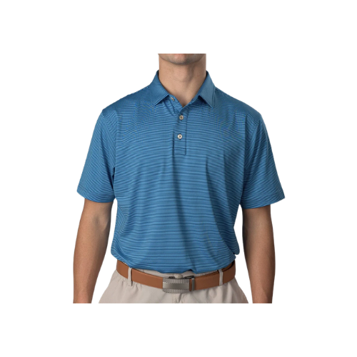 Essential Stripe Ibiza Blue / Medieval Blue Polo