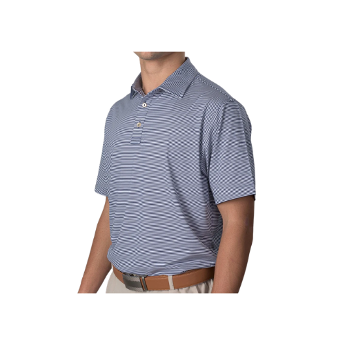 Essential Stripe White / Navy Polo