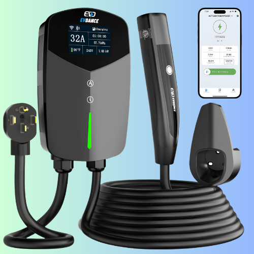 EVDANCE Home Level 2 EV Charger NEMA 14-50 NACS Tesla Wall-mounted Plug In-32A | ETL Certification