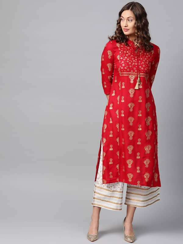 Foil Printed Kurta With Palazzo Set