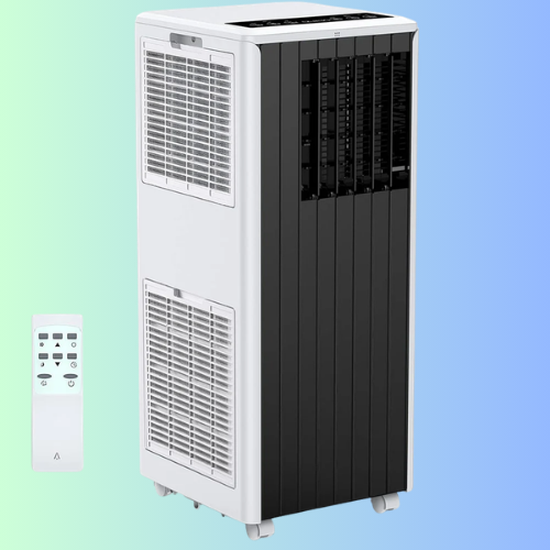 Garvee 8000 BTU Portable Air Conditioner, 3 In 1 AC Unit Built-In Cool, Dehumidifier & Fan for Rooms Up to 350 Sq.Ft, Energy Saving AC with Remote/24H Timer for Dorms/Indoor Rooms - Gray