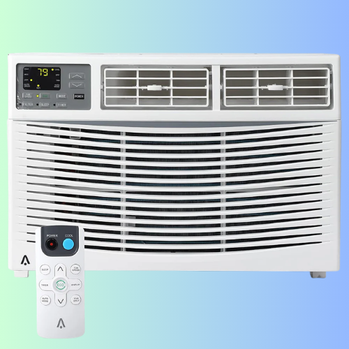 Garvee 8000 BTU Window Air Conditioner U-Shaped With RC, High-Efficiency Cooling Small Window Air Conditioner with Remote Control and Washable Filter, Quiet Operation, Cooling Up to 250 Sq Ft, 115V/60Hz