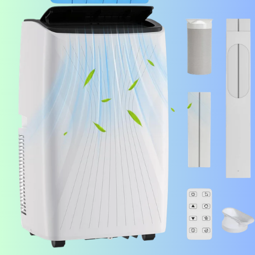 Garvee Portable Air Conditioner, 12000 BTU 5-in-1 Portable AC Unit, Cool Fan & Dry Remote Control Up to 550 Sq ft LED Display