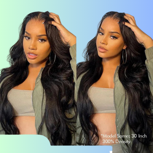 Geeta Hair $179 26Inch 180% Density Body Wave Lace Frontal Wig Upgrade Invisi Drawstring Glueless Wigs