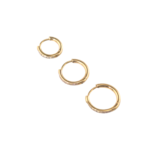 Gold Hoop Earrings Set