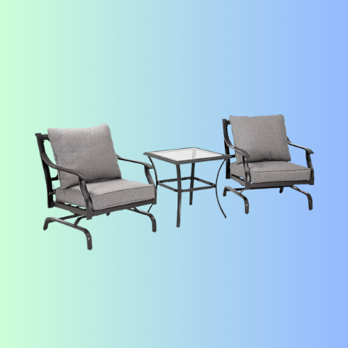 GRAND PATIO 3 Piece Metal Bistro Rocking Chairs, Indoor Outdoor Chat Set