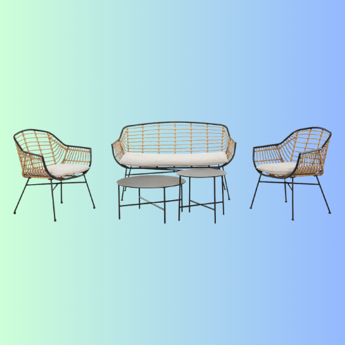 GRAND PATIO Outdoor Wicker Patio Conversation Set Boho Seating Chat Set