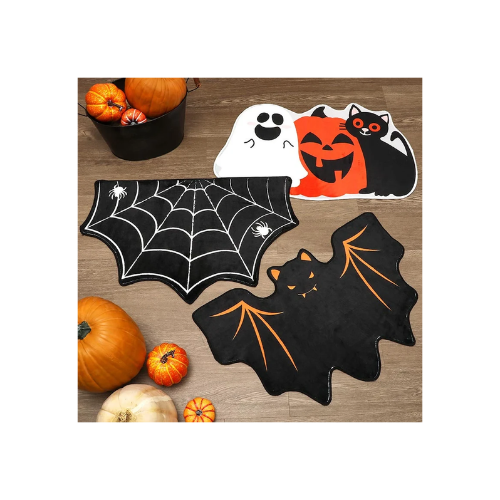 Halloween Themed Novelty Shaped Accent Kitchen Rug with Non-Skid Backing