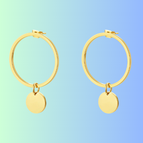 Hoop Circle Earrings Gold