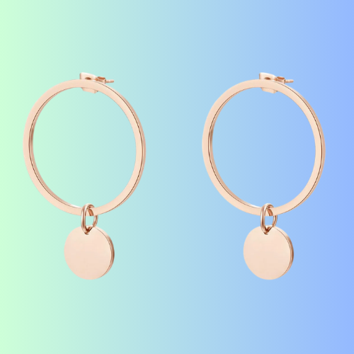 Hoop Circle Earrings in Rose Gold