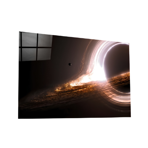 Into the Black Hole – Luminous Cosmic Glass Wall Art