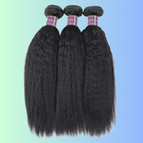 Ishow Kinky Straight Hair Bundles Peruvian Yaki Human Hair Weave 3 Bundles