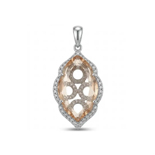 Jasmine 9.9 carat authentic Morganite .925 Sterling Silver Handcrafted pendant