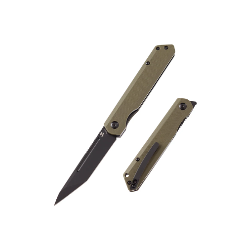 KANSEPT Prickle Flipper Knife Green G10 Handle (3.53''154CM Blade) Max Tkachuk Design-T1012T2