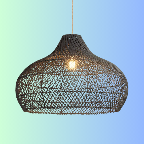 Kloe Black Rattan Pendant Light